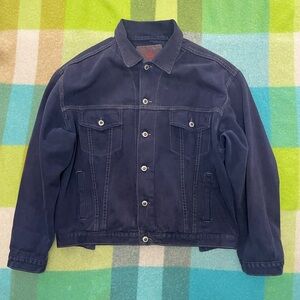 Vintage Fuel Y2K Contrast Stitching Cropped Trucker Jacket